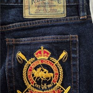 Ralph Lauren Blue Label Thompson 650 Embroidered Challenge Cup Jeans Women Sz 30